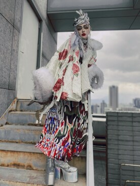 「no brand（ノーブランド）のアイテム（ジャケット/アウター、ベージュ系）」を使った、WEDNESDAYさん（レディース・163cm）の冬コーディネート