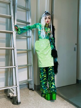 「no brand（ノーブランド）のアイテム（ジャケット/アウター、グリーン系）」を使った、WEDNESDAYさん（レディース・163cm）の冬コーディネート