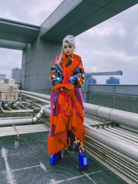 「no brand（ノーブランド）のアイテム（ジャケット/アウター、ブルー系）」を使った、WEDNESDAYさん（レディース・163cm）の春コーディネート