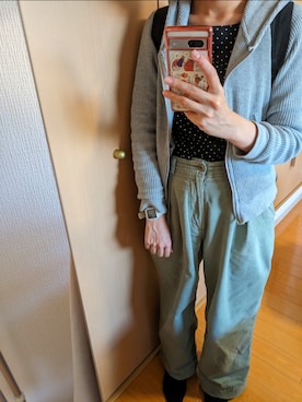 「no brand（ノーブランド）のアイテム（パーカー）」を使った、み。さん（レディース・159cm）の春コーディネート
