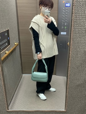 「CLANE（クラネ）のアイテム（ベスト）」を使った、nanaさん（レディース・151cm）の冬コーディネート
