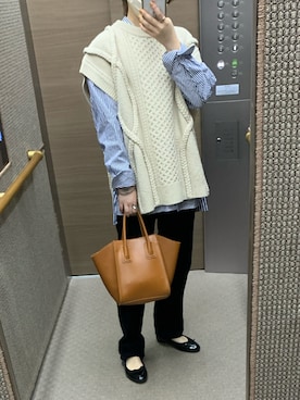 「CLANE（クラネ）のアイテム（ベスト）」を使った、nanaさん（レディース・151cm）の秋コーディネート