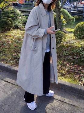 「Ungrid（アングリッド）のアイテム（ステンカラーコート）」を使った、nicoさん（レディース・157cm）の秋コーディネート