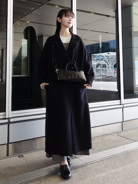 「アイテム（チェスターコート）」を使った、ayakoさん（レディース・162cm）の冬コーディネート