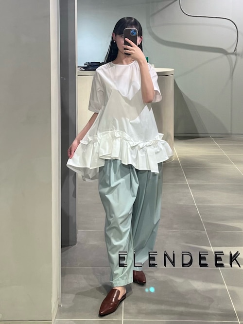 FURlRU エレンディーク  フリルシャツ ELENDEEK（エレンディーク） ブラウス シャツ フリルヘムブラウス