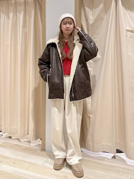「LEPSIM（レプシィム）のウールライクコクーンパンツ　581653（その他パンツ、ホワイト系）」を使った、mai0513lpさん（レディース）の秋コーディネート