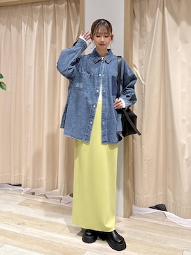 「LEPSIM（レプシィム）の【累計販売数5万枚突破】袖切り替えプルオーバー　140912（Tシャツ/カットソー、ホワイト系）」を使った、mai0513lpさん（レディース）の冬コーディネート