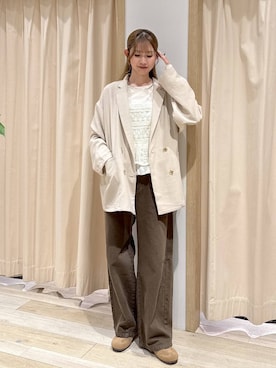 「LEPSIM（レプシィム）の【累計販売数5万枚突破】袖切り替えプルオーバー　140912（Tシャツ/カットソー、ホワイト系）」を使った、mai0513lpさん（レディース）の春コーディネート