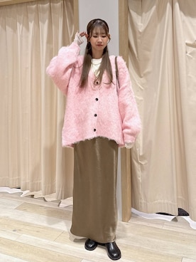 「LEPSIM（レプシィム）の3連ボールネックレス　287544（ネックレス、ホワイト系）」を使った、mai0513lpさん（レディース）の冬コーディネート