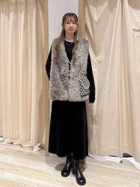 「アイテム（ベスト）」を使った、mai0513lpさん（レディース・162cm・20代）の冬コーディネート