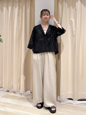 「LEPSIM（レプシィム）のメタルビーズチョーカー　633034（チョーカー、ゴールド系）」を使った、mai0513lpさん（レディース）の春コーディネート