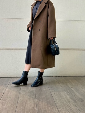 「アイテム（その他アウター、ブラウン系）」を使った、hrfw0130さん（レディース・161cm）の冬コーディネート