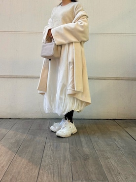 「アイテム（テーラードジャケット、ホワイト系）」を使った、hrfw0130さん（レディース・161cm）の冬コーディネート