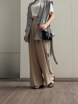 「ITEMS URBANRESEARCH（アイテムズ アーバンリサーチ）のアイテム（Tシャツ/カットソー）」を使った、hrfw0130さん（レディース・161cm）の夏コーディネート