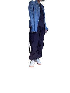 「PAYDAY（ペイデイ）の【別注】＜PAYDAY for 6＞SHEER DENIM SHIRT/シャツ（シャツ/ブラウス、ブルー系）」を使った、mmmmm000 _styleさん（レディース・161cm）の秋コーディネート