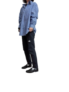 「BROOKS BROTHERS（ブルックスブラザーズ）の【別注】＜Brooks Brothers × 6(ROKU)＞STRIPE BD SHIRT ROYAL（シャツ/ブラウス、ブルー系）」を使った、mmmmm000 _styleさん（レディース・161cm）の春コーディネート