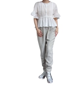 「GU（ジーユー）のアイテム（シャツ/ブラウス、ホワイト系）」を使った、mmmmm000 _styleさん（レディース・161cm）の夏コーディネート