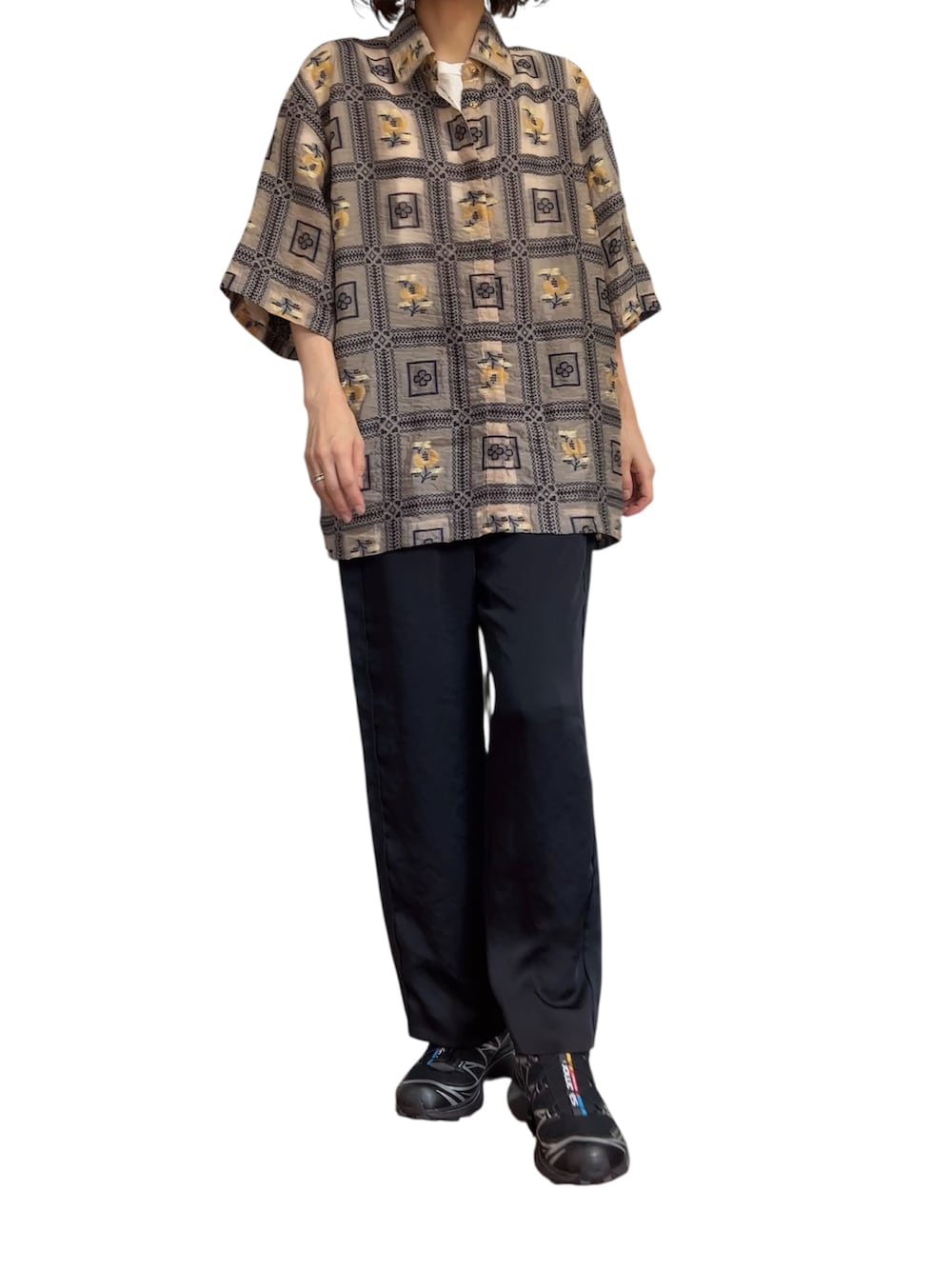 6（ロク）の「＜6(ROKU)＞SUKE CUT JACQUARD SHORT SLEEVE SHIRT