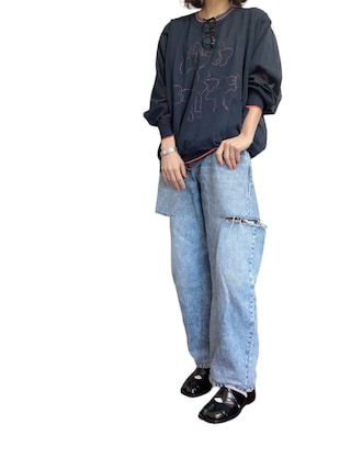 6(ROKU)LINE COLOR CREW NECK KNIT/シアーニット 6（ロク）の「＜6(ROKU)＞LINE COLOR CREW NECK KNIT/ニット