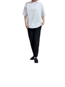 「BEAUTY&YOUTH UNITED ARROWS（ビューティーアンドユースユナイテッドアローズ）のコットン天竺 ラウンドヘム ショートスリーブカットソー（Tシャツ/カットソー、ホワイト系）」を使った、mmmmm000 _styleさん（レディース・161cm）の夏コーディネート