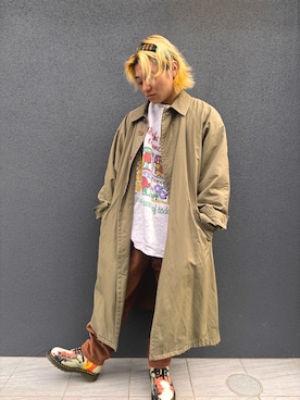 「アイテム（トレンチコート）」を使った、tokagekun8さん（メンズ・163cm）の秋コーディネート