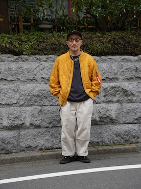 「Alpha Industries（アルファインダストリーズ）のアイテム」を使った、sen1979さん（メンズ・165cm）の夏コーディネート