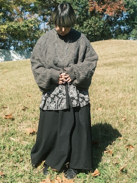 「アイテム（シャツ/ブラウス）」を使った、みことさん（レディース・149cm）の秋コーディネート