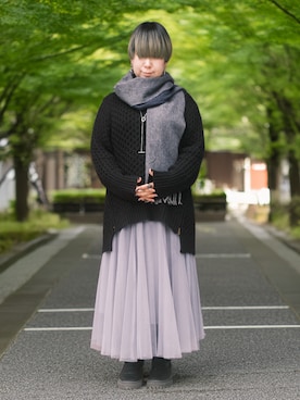 「アイテム（マフラー）」を使った、みことさん（レディース・149cm）の秋コーディネート