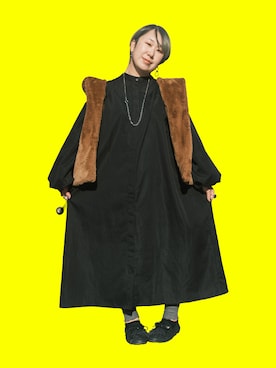 「アイテム（シャツワンピース）」を使った、みことさん（レディース・149cm）の秋コーディネート