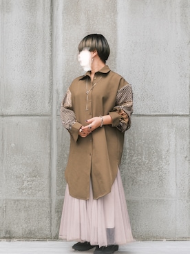 「アイテム（シャツワンピース）」を使った、みことさん（レディース・149cm）の秋コーディネート