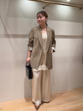 「LOUNGEDRESS（ラウンジドレス）のアイテム（ピアス（両耳用））」を使った、ancho3さん（レディース・153cm）の秋コーディネート