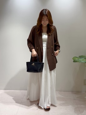 「LOUNGEDRESS（ラウンジドレス）の【GALENA/ガレナ】タイルチェーンネックレス（ネックレス、ゴールド系）」を使った、ancho3さん（レディース・153cm）の夏コーディネート