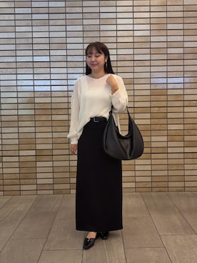「russet（ラシット）のアイテム（ショルダーバッグ）」を使った、rioさん（レディース・157cm）の秋コーディネート