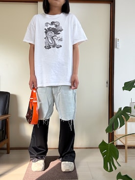「MoonStar（ムーンスター）のアイテム」を使った、無我藤子さん（メンズ・172cm）の夏コーディネート