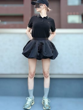 「FRED PERRY（フレッドペリー）のアイテム」を使った、amuさん（レディース・158cm）の夏コーディネート