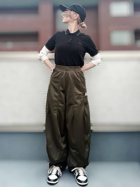 「FRED PERRY（フレッドペリー）のアイテム」を使った、amuさん（レディース・158cm）の秋コーディネート