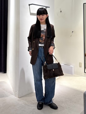 「YECCA VECCA（イェッカヴェッカ）のアイテム」を使った、フユノさん（レディース・156cm）の秋コーディネート