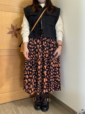 「sandro（サンドロ）のアイテム」を使った、キャシーさん（レディース・160cm）の秋コーディネート