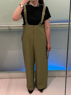 「haco!（ハコ）のアイテム（オールインワン・サロペット）」を使った、キャシーさん（レディース・160cm）の春コーディネート