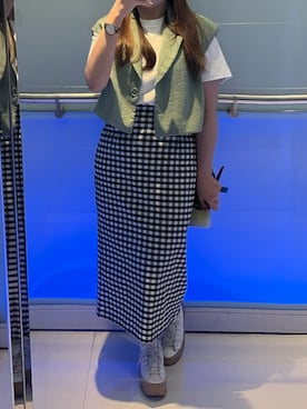 「H&M（エイチ・アンド・エム）のアイテム（ベスト）」を使った、キャシーさん（レディース・160cm）の夏コーディネート