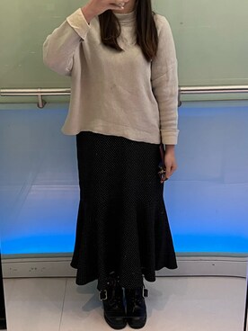 「sandro（サンドロ）のアイテム」を使った、キャシーさん（レディース・160cm）の冬コーディネート