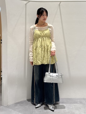 「アイテム（チュニック、グリーン系）」を使った、kotwcloさん（レディース・166cm）の秋コーディネート