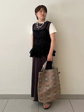 「SHIPS（シップス）のアイテム（ワンピース/ドレス）」を使った、宮腰さん（レディース・153cm）の夏コーディネート