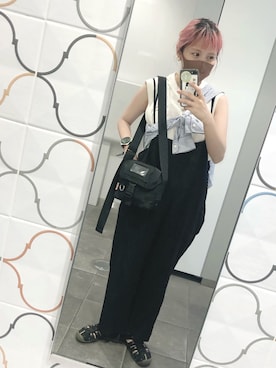 「JOURNAL STANDARD relume（ジャーナルスタンダード　レリューム）のアイテム（オールインワン・サロペット）」を使った、えりんこりにすたさん（レディース・156cm）の夏コーディネート