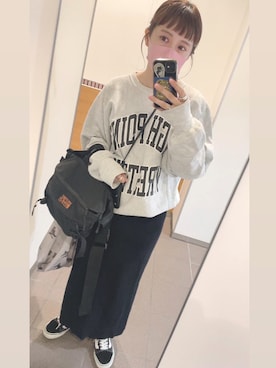 「MYSTERY RANCH（ミステリーランチ）のアイテム（ボディバッグ/ウエストポーチ）」を使った、えりんこりにすたさん（レディース・156cm）の秋コーディネート