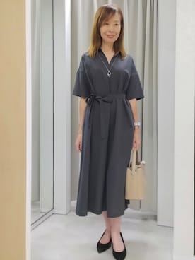 「UNTITLED（アンタイトル）のトリコットシアーブラウス（シャツ/ブラウス、ブラック系）」を使った、mm20008849さん（レディース）の夏コーディネート