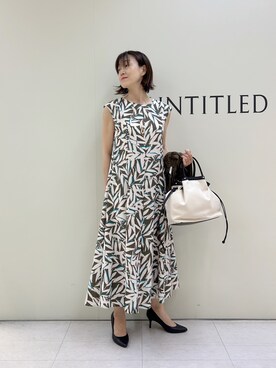 「UNTITLED（アンタイトル）の【古畑星夏さん着用/洗える】シアーブルゾン（ブルゾン、グリーン系）」を使った、Mikiさん（レディース・160cm）の春コーディネート