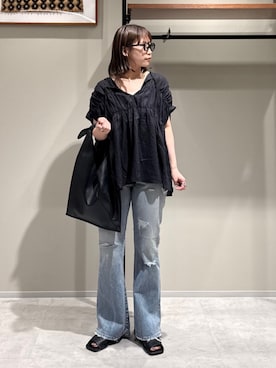 「Ungrid（アングリッド）のアイテム」を使った、江口麻衣さん（レディース・158cm）の夏コーディネート