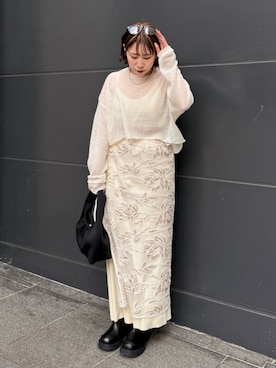 江口麻衣さん（レディース・158cm）の春コーディネート