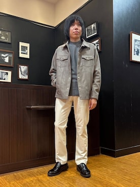 「TAKEO KIKUCHI（タケオキクチ）の【JUST ONE LAYER】ダウンファブリック ブルゾン（ブルゾン、ベージュ系）」を使った、moritaさん（メンズ・168cm）の秋コーディネート